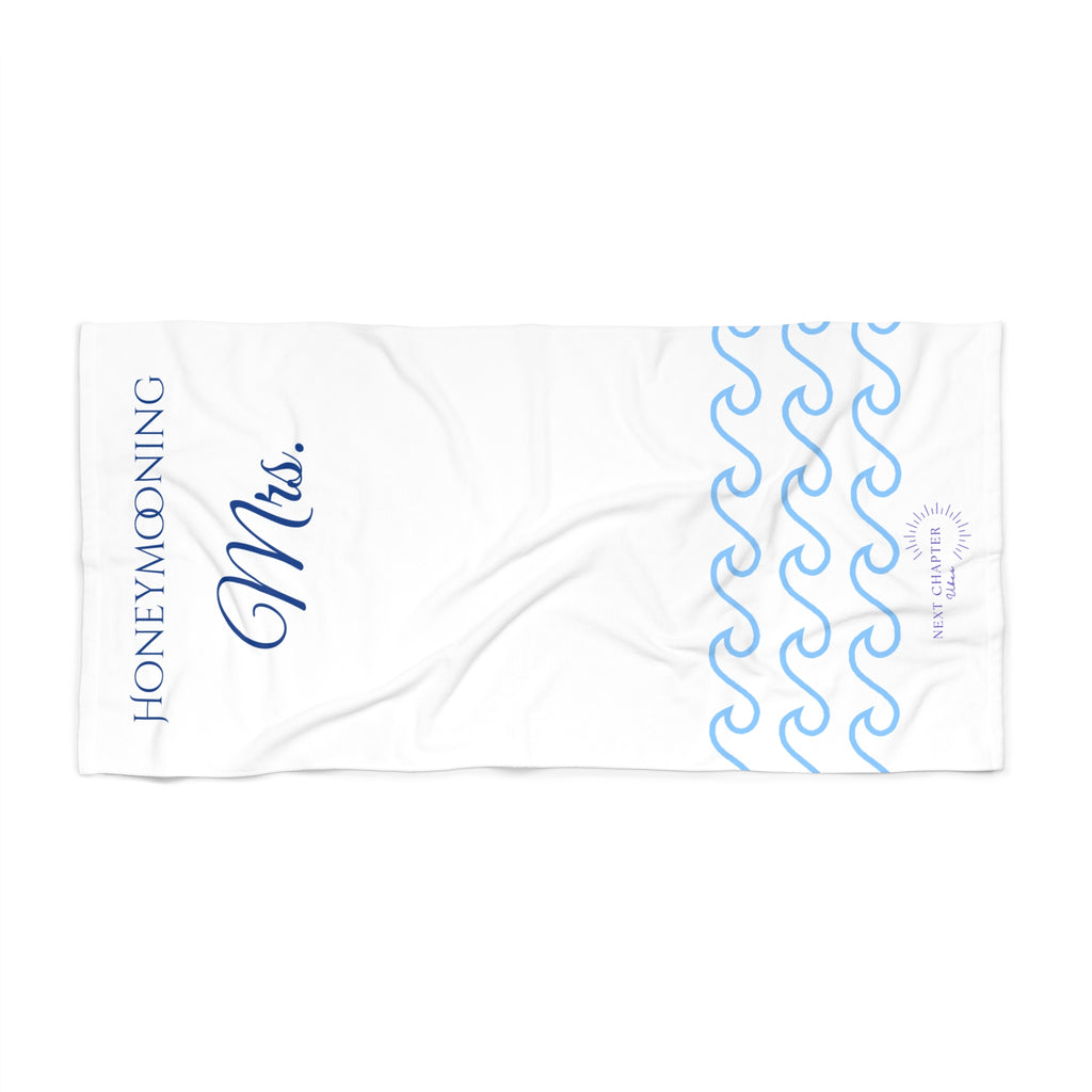 MRS Honeymooning Beach Towel, Tropical Towel for Couples, Summer Holiday Gift, Bride and Groom Present, Vacation Essentials