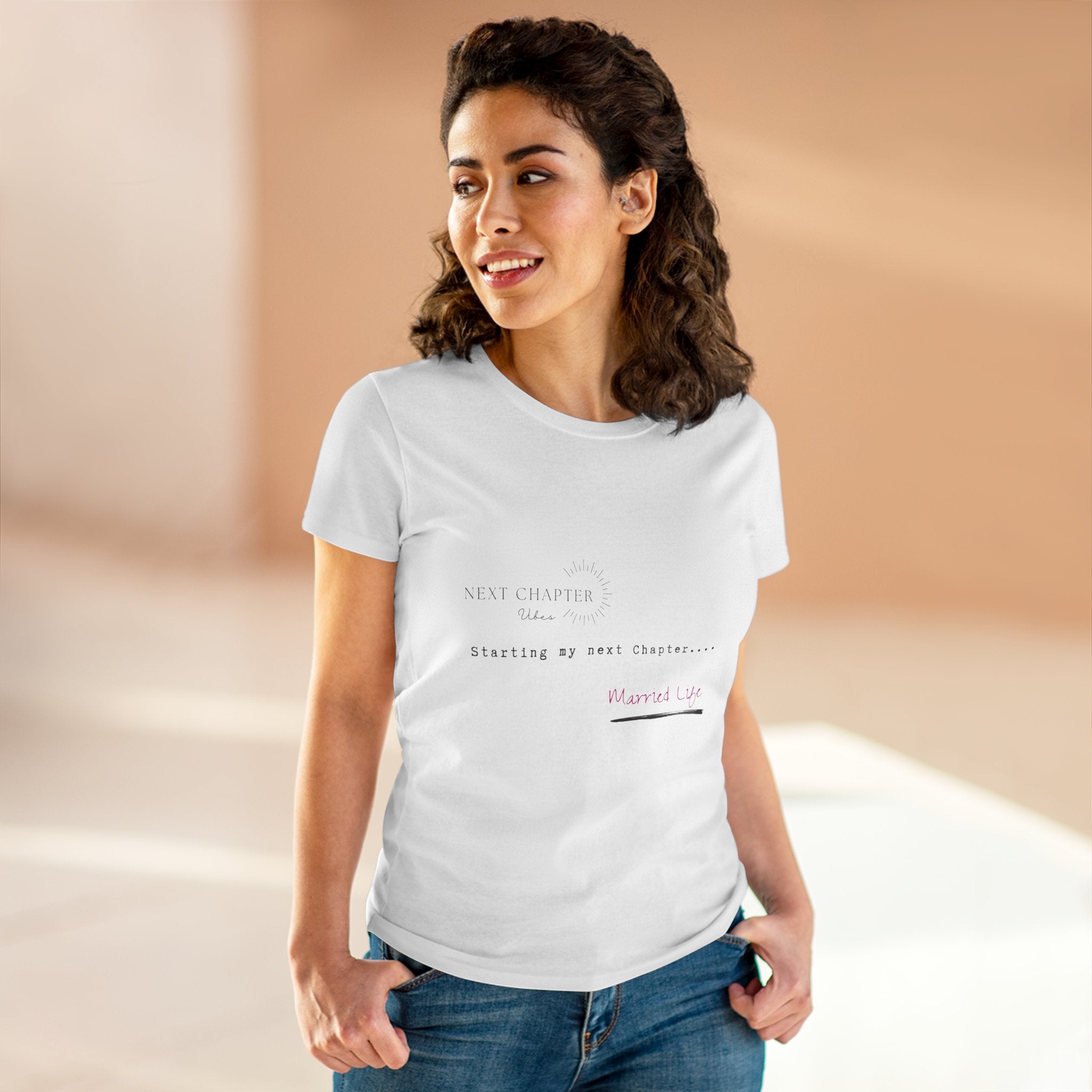 Married Life Cotton Tee for Trendy Women, Casual Wear, Gifts for Brides, Engagement Parties, Wedding Celebrations