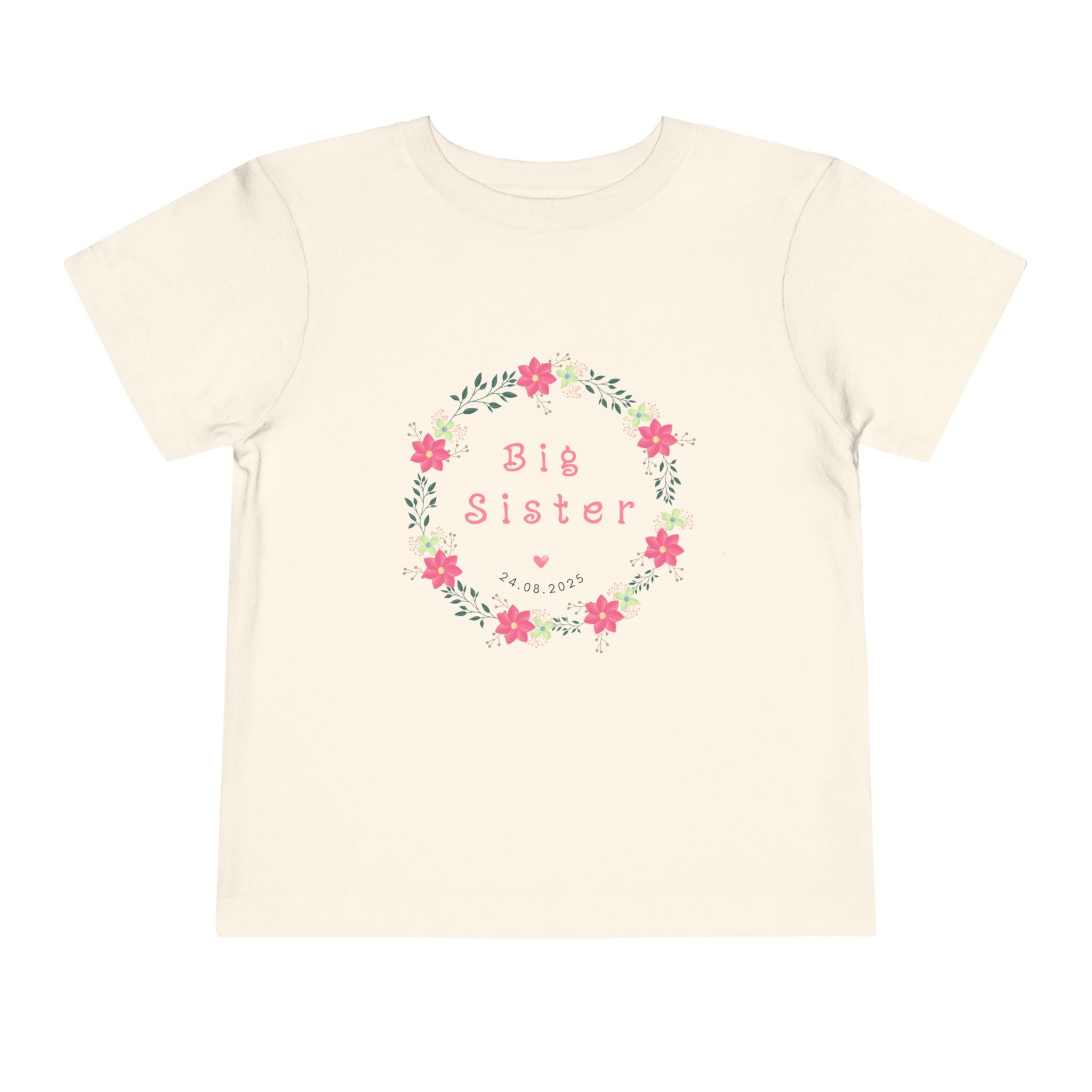 Cute Big Sister Toddler Tee, Floral Children’s Shirt, Gift for Sibling, Birthday Present, Summer Outfit, Family Occasion