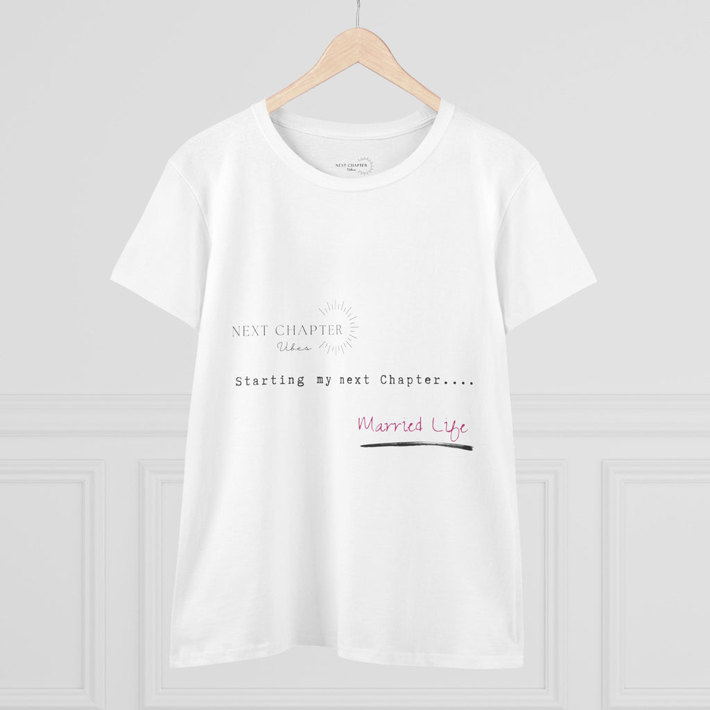 Married Life Cotton Tee for Trendy Women, Casual Wear, Gifts for Brides, Engagement Parties, Wedding Celebrations