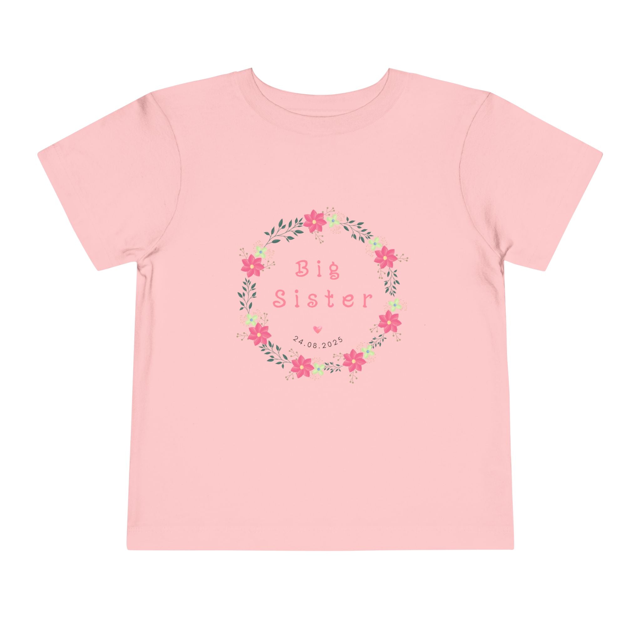 Cute Big Sister Toddler Tee, Floral Children’s Shirt, Gift for Sibling, Birthday Present, Summer Outfit, Family Occasion