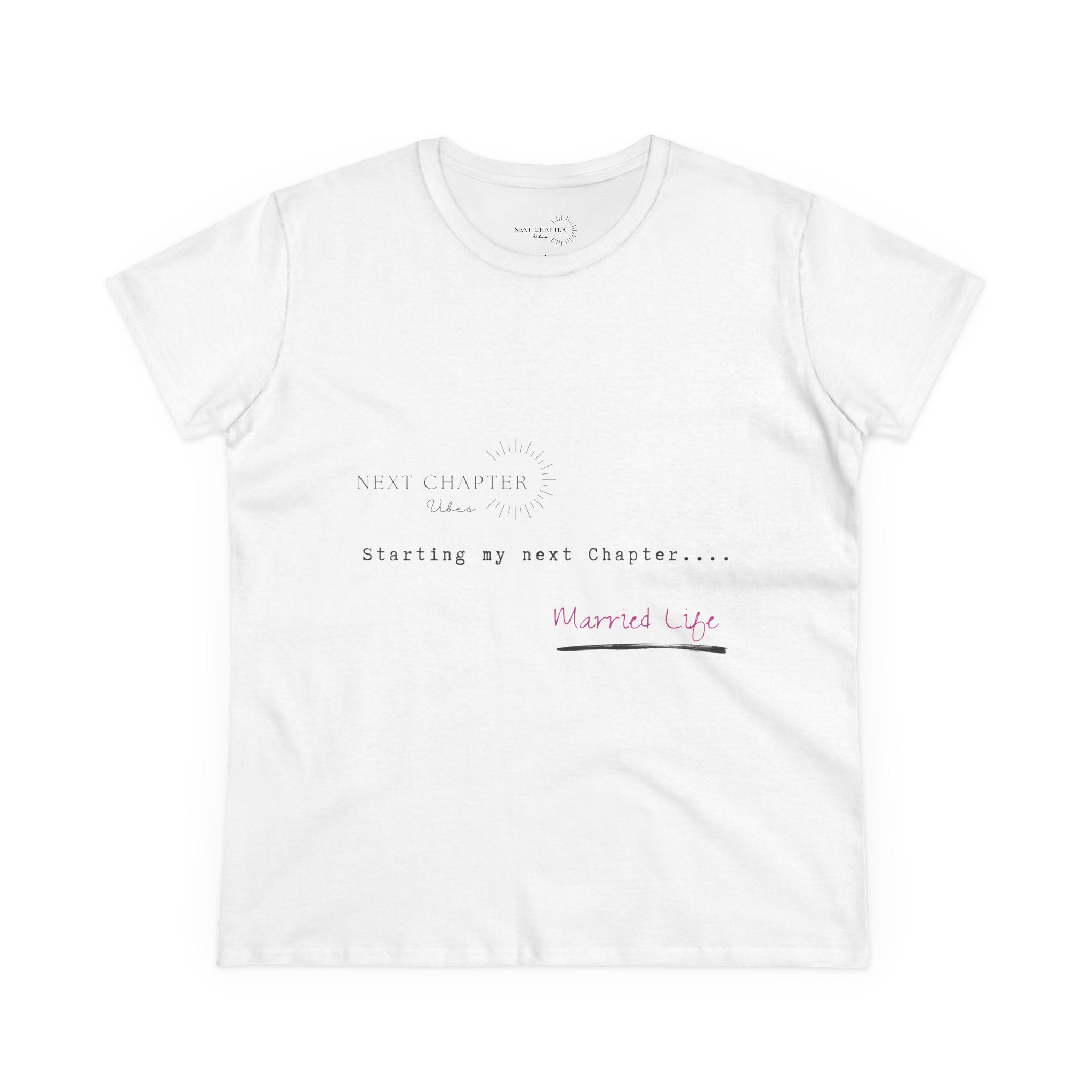 Married Life Cotton Tee for Trendy Women, Casual Wear, Gifts for Brides, Engagement Parties, Wedding Celebrations