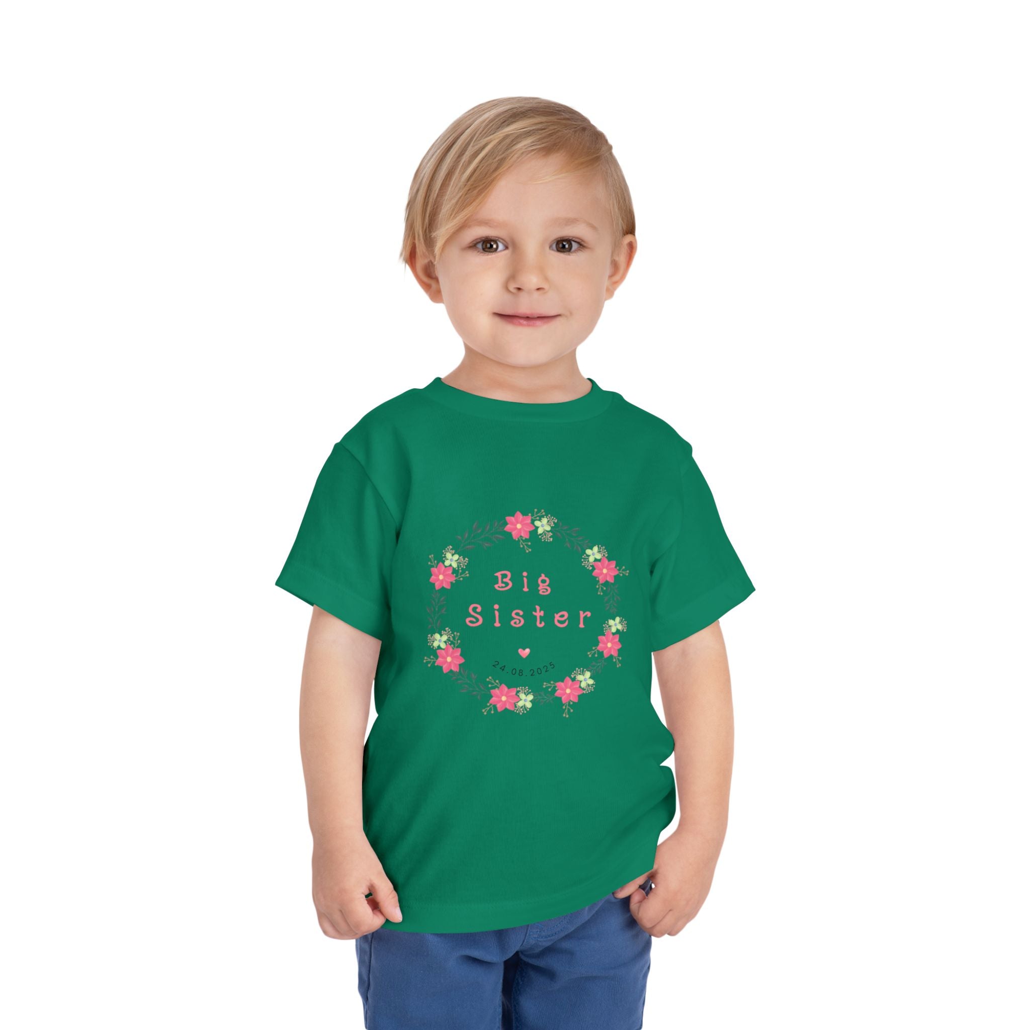 Cute Big Sister Toddler Tee, Floral Children’s Shirt, Gift for Sibling, Birthday Present, Summer Outfit, Family Occasion