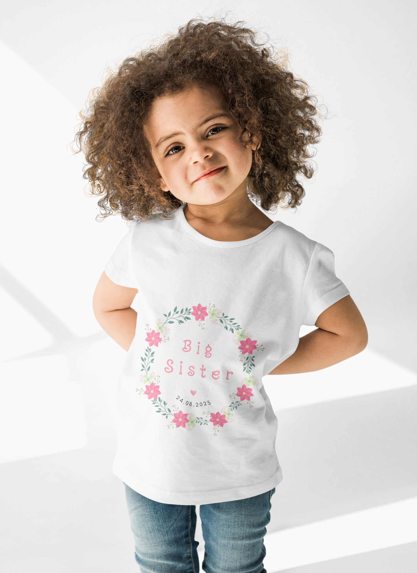 Cute Big Sister Toddler Tee, Floral Children’s Shirt, Gift for Sibling, Birthday Present, Summer Outfit, Family Occasion