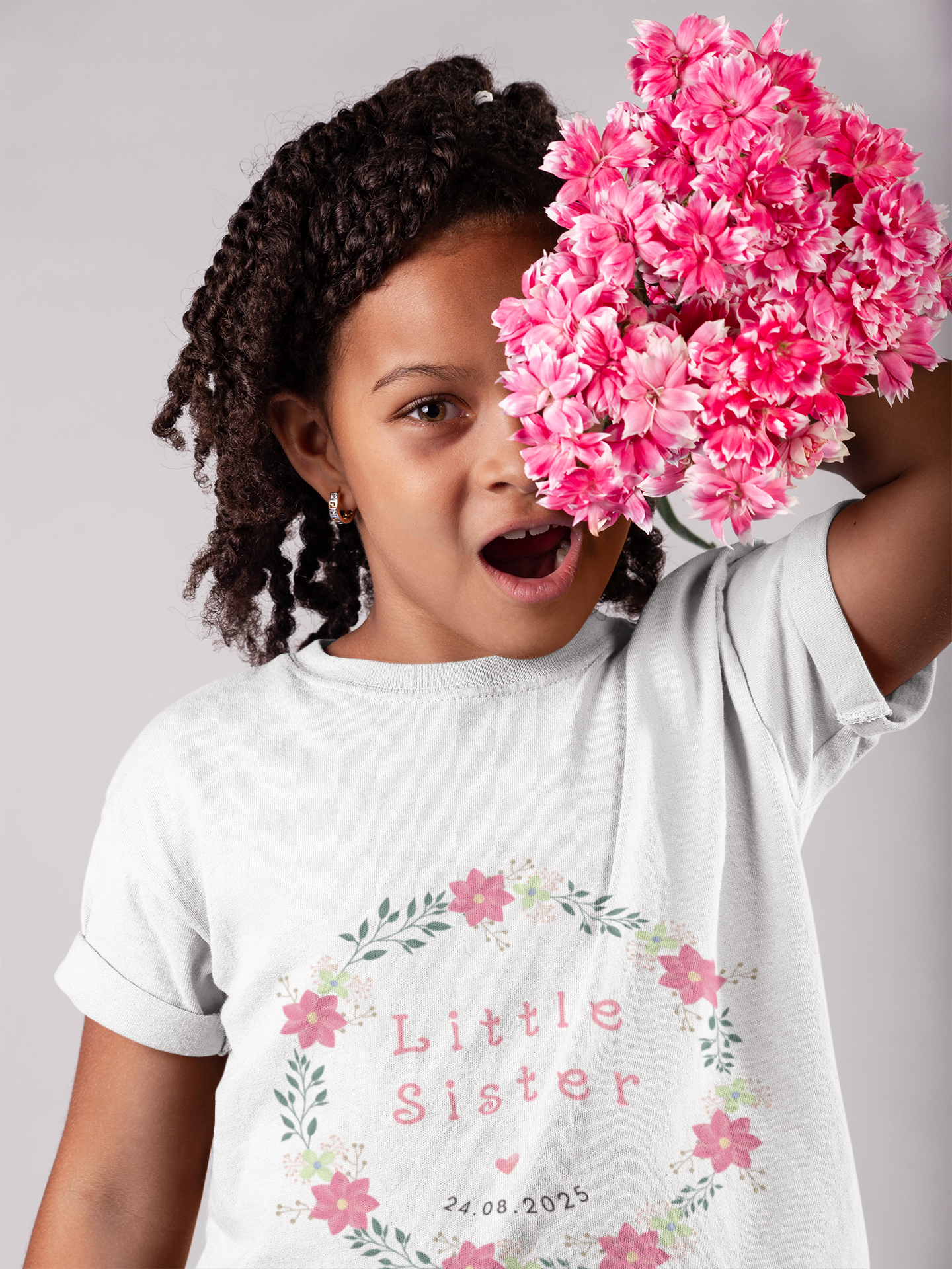 Cute Little Sister Toddler Tee, Floral Children’s Shirt, Gift for Sibling, Birthday Present, Summer Outfit, Family Occasion