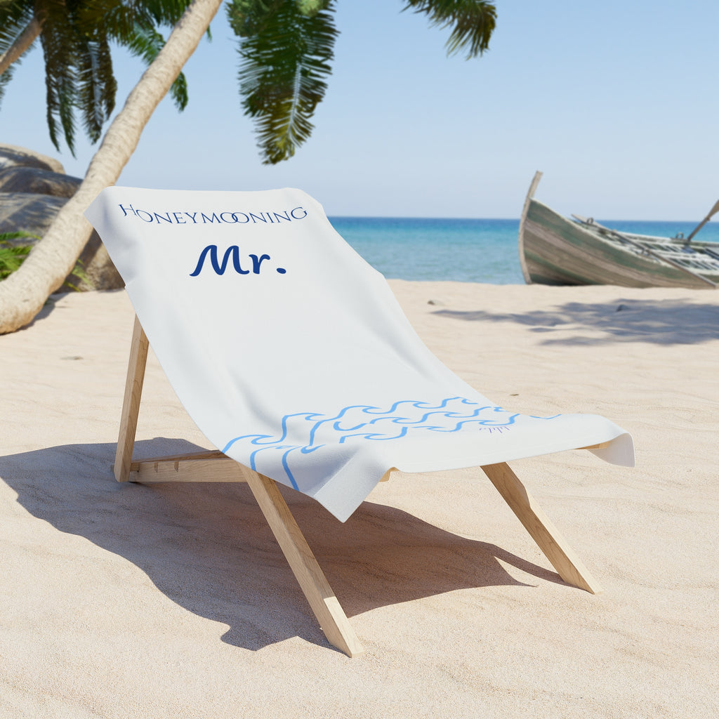 MR Honeymooning Beach Towel, Tropical Towel for Couples, Summer Holiday Gift, Bride and Groom Present, Vacation Essentials