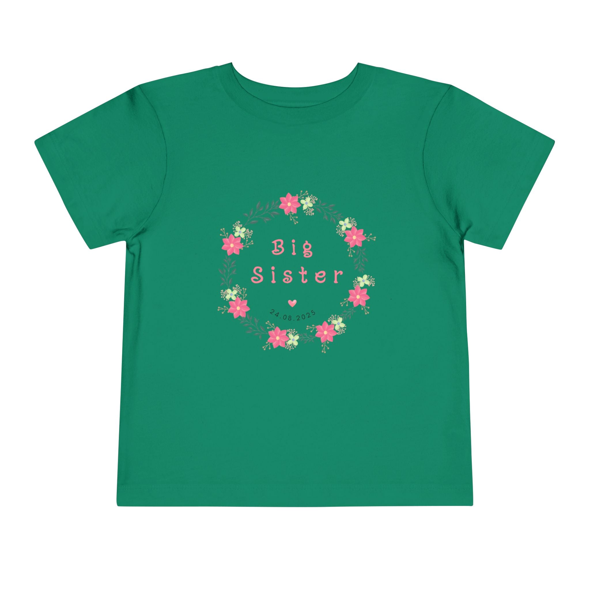 Cute Big Sister Toddler Tee, Floral Children’s Shirt, Gift for Sibling, Birthday Present, Summer Outfit, Family Occasion