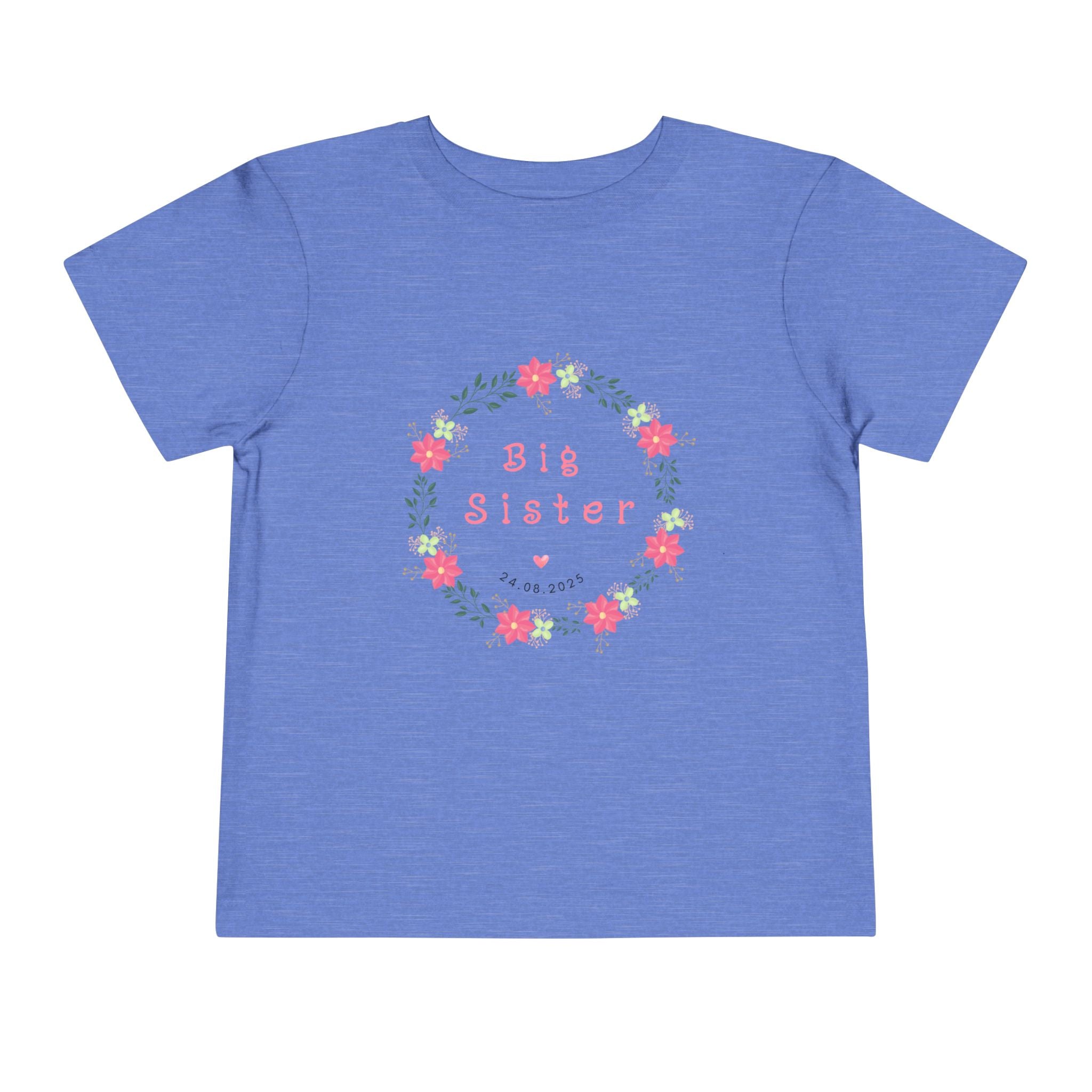 Cute Big Sister Toddler Tee, Floral Children’s Shirt, Gift for Sibling, Birthday Present, Summer Outfit, Family Occasion