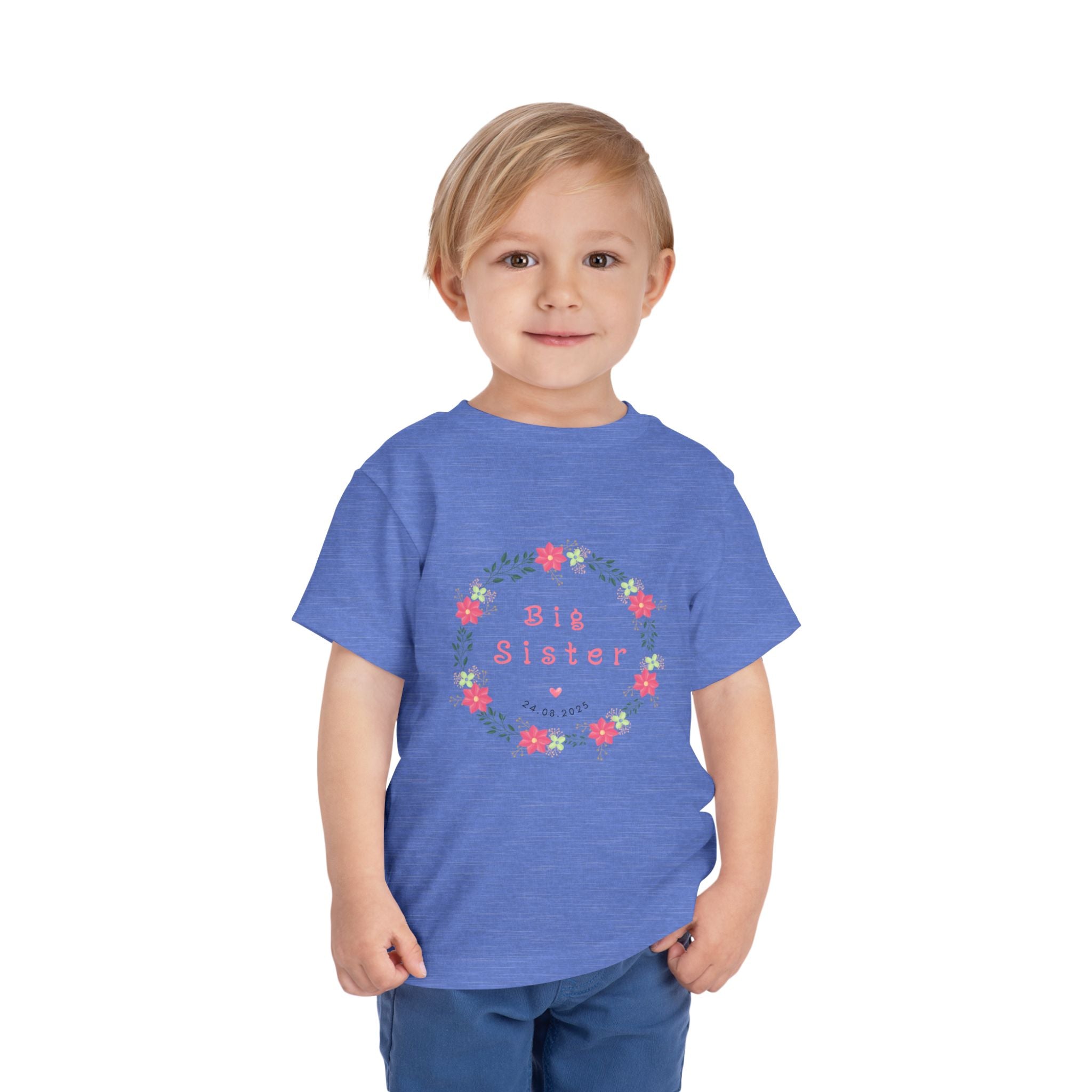 Cute Big Sister Toddler Tee, Floral Children’s Shirt, Gift for Sibling, Birthday Present, Summer Outfit, Family Occasion