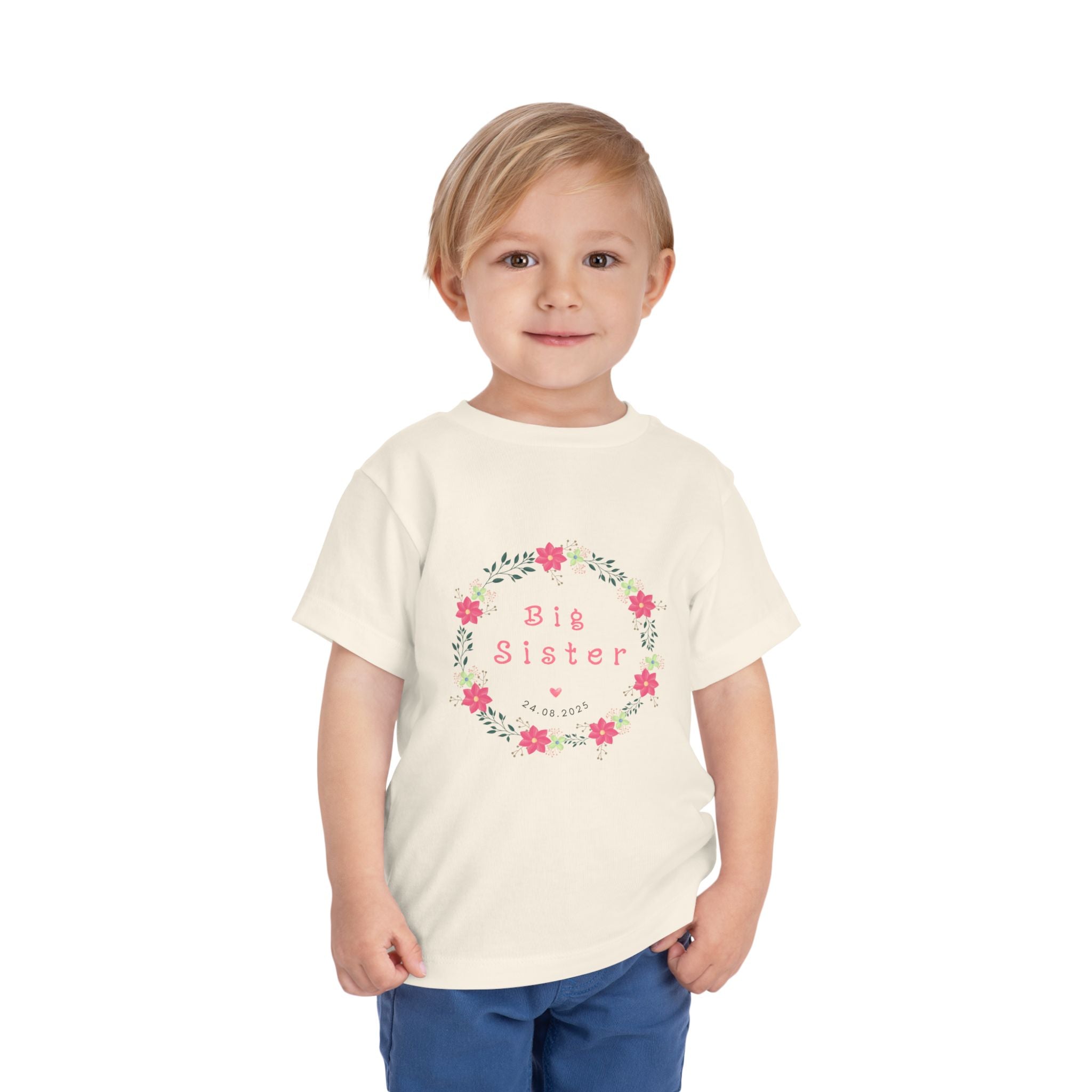 Cute Big Sister Toddler Tee, Floral Children’s Shirt, Gift for Sibling, Birthday Present, Summer Outfit, Family Occasion