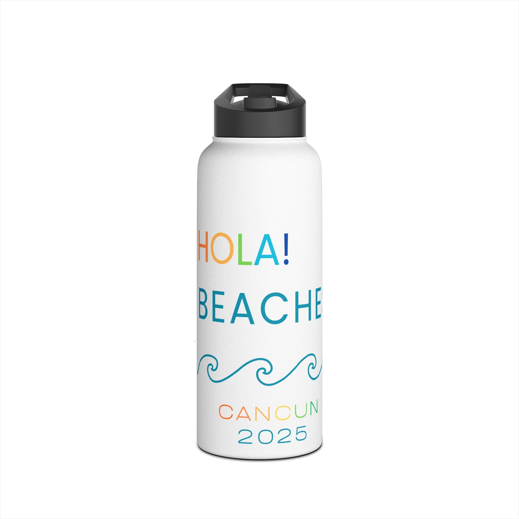 Colorful Hola Beaches Stainless Steel Water Bottle, Summer Hydration Container, Travel Mug, Vacation Gift, Eco-Friendly Drinkware, 2025 [...]