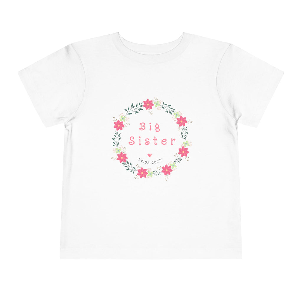 Cute Big Sister Toddler Tee, Floral Children’s Shirt, Gift for Sibling, Birthday Present, Summer Outfit, Family Occasion