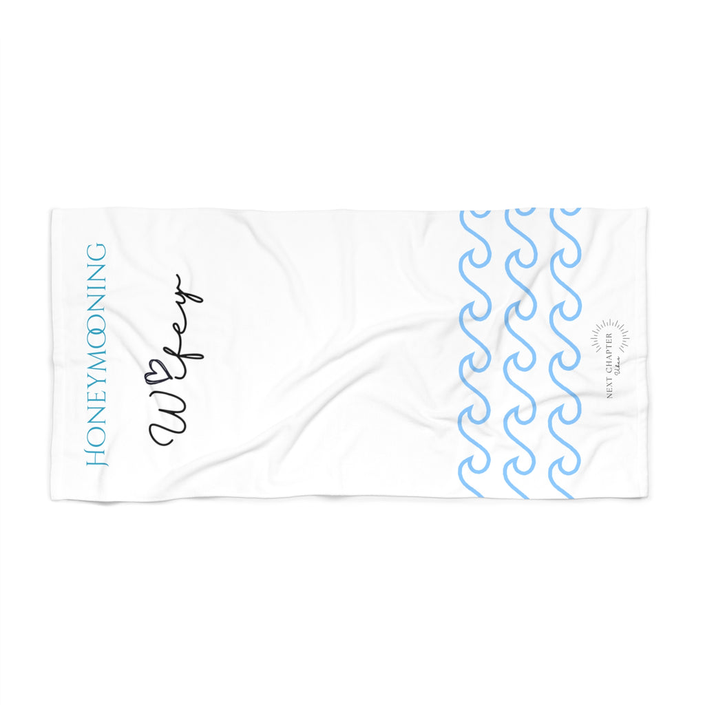 Honeymooning Beach Towel, Tropical Towel for Couples, Summer Holiday Gift, Bride and Groom Present, Vacation Essentials