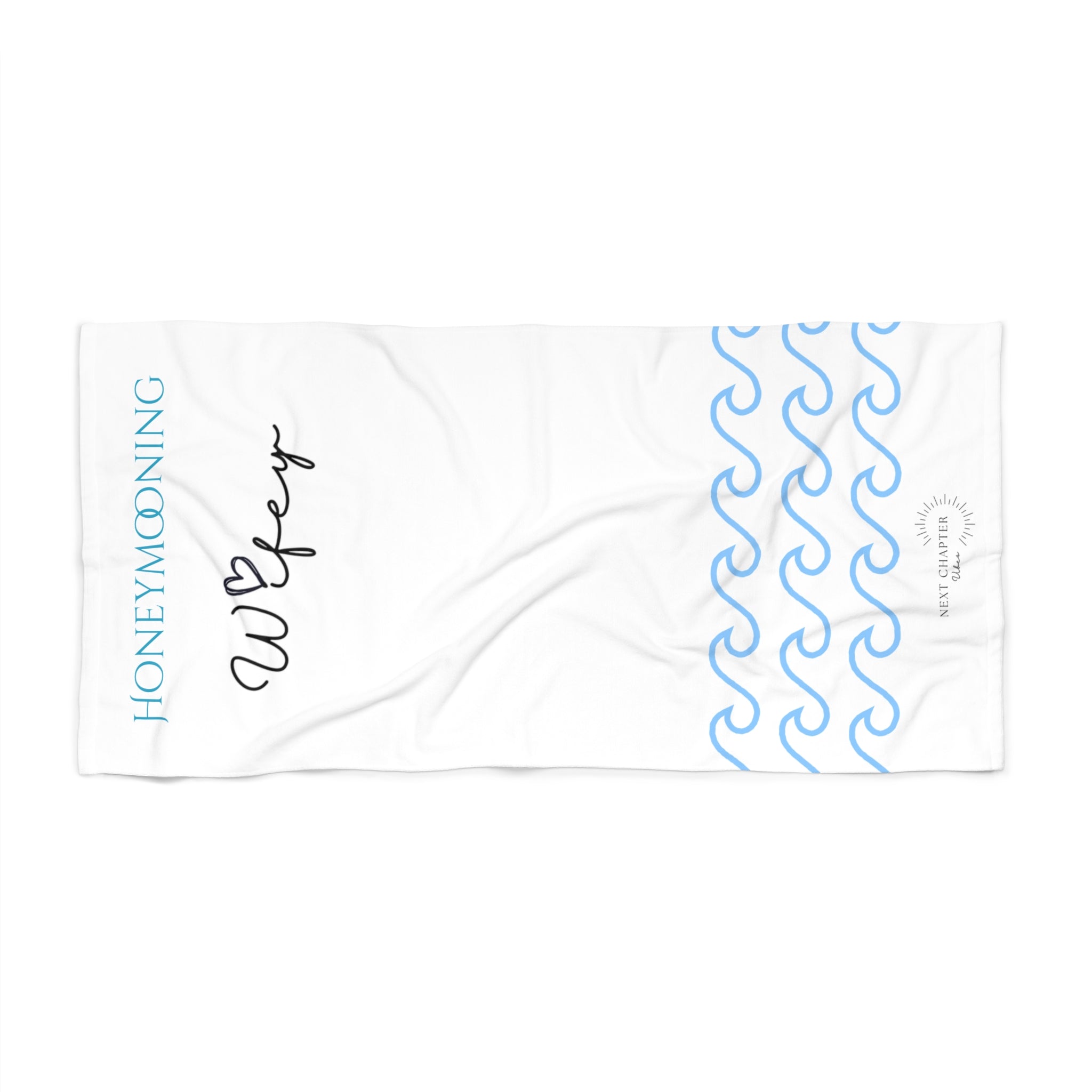 Honeymooning Beach Towel, Tropical Towel for Couples, Summer Holiday Gift, Bride and Groom Present, Vacation Essentials